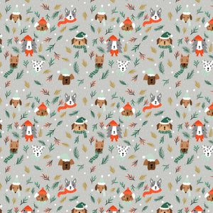 Barkmas Tree in Silver from Merry Pawmas by Dominika Godette for Cotton + Steel