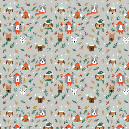 Barkmas Tree in Silver from Merry Pawmas by Dominika Godette for Cotton + Steel