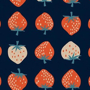 Strawberry Linen in Navy for Strawberry by Kimberly Kight for the Ruby Star Society for Moda Fabrics
