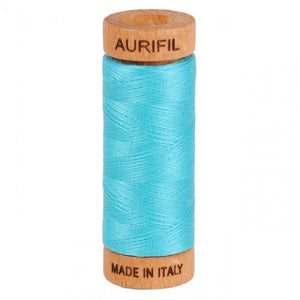 Aurifil Cotton Thread — Bright Turquoise 5005 — Small 80wt
