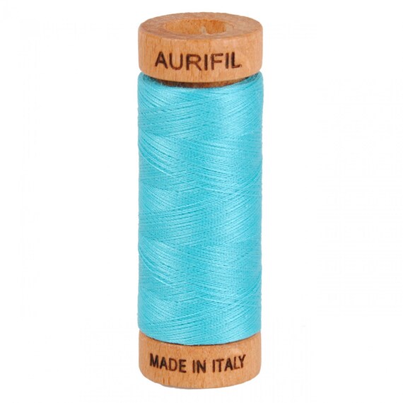 Aurifil Cotton Thread — Bright Turquoise 5005 — Small 80wt