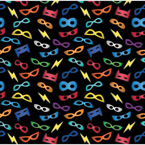 Hero Masks in Black from My Hero by Benartex