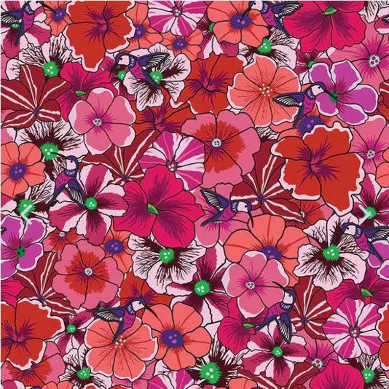 REMNANT || 45" x 108" || Botanic Blast in Red from Riley Blake