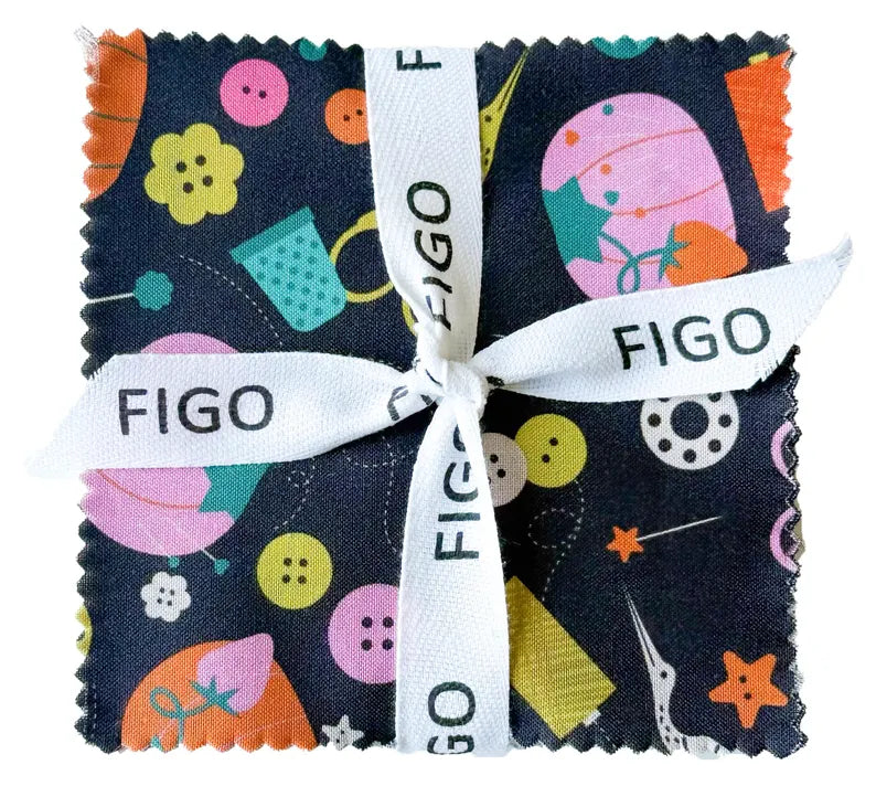 Bits and Bobs Charm Tiles - 5" squares from FIGO Fabrics