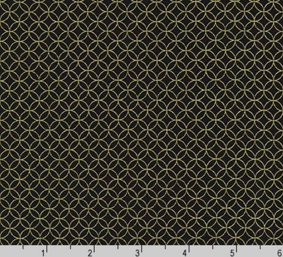 Catherdal window gold metallic on Navy from Sevenberry Fabrics