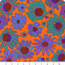 Bloomers in Orange by Kaffe Fassett for Free Spirit
