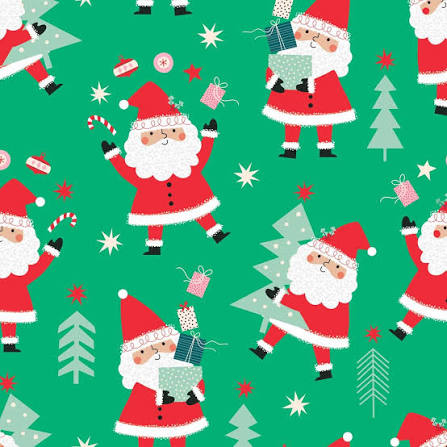 Jolly Santas from Wonderful Christmas by Jane Farmham for Dashwood Fabrics, Designer Fabric – view 2