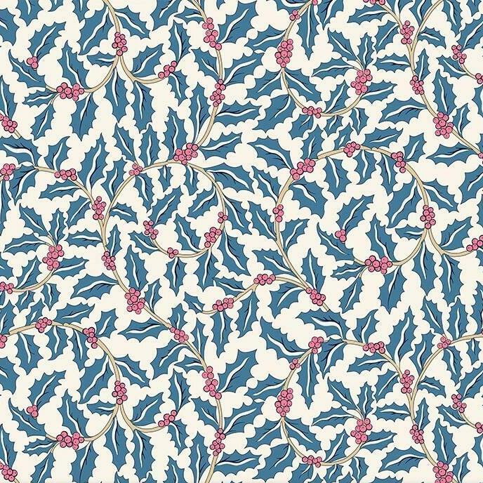 Swirling Holly C from Festive Greetings by Liberty Fabrics