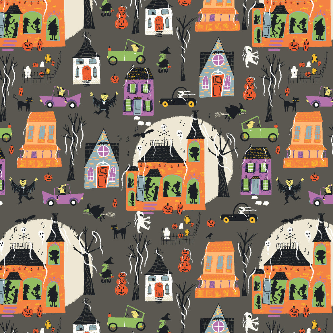 Live. Laugh. Scare. from Monster Block Party by Meadow Street Studio for Cotton + Steel, Designer Fabric