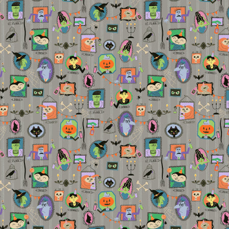 Ghouls Just Want to Have Fun from Monster Block Party by Meadow Street Studio for Cotton + Steel, Designer Fabric