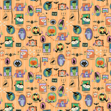 Here for the Boos from Monster Block Party by Meadow Street Studio for Cotton + Steel, Designer Fabric