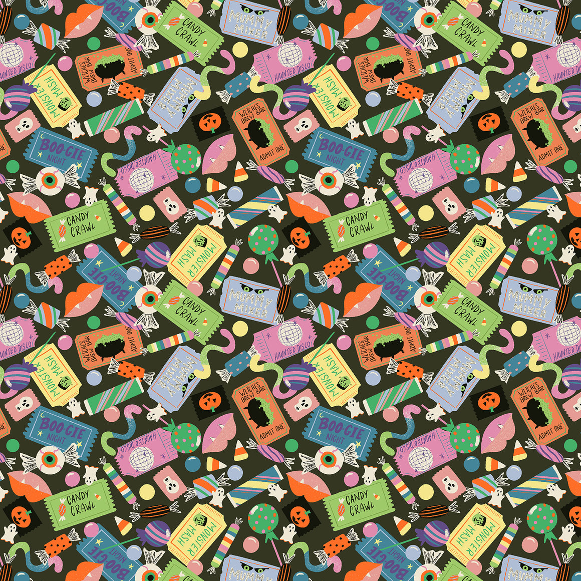 Bone Appetit! from Monster Block Party by Meadow Street Studio for Cotton + Steel, Designer Fabric