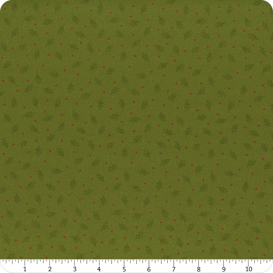 Pines & Berries in Pine from Make it Merry by Lamb Farm Designs for Marcus Fabrics