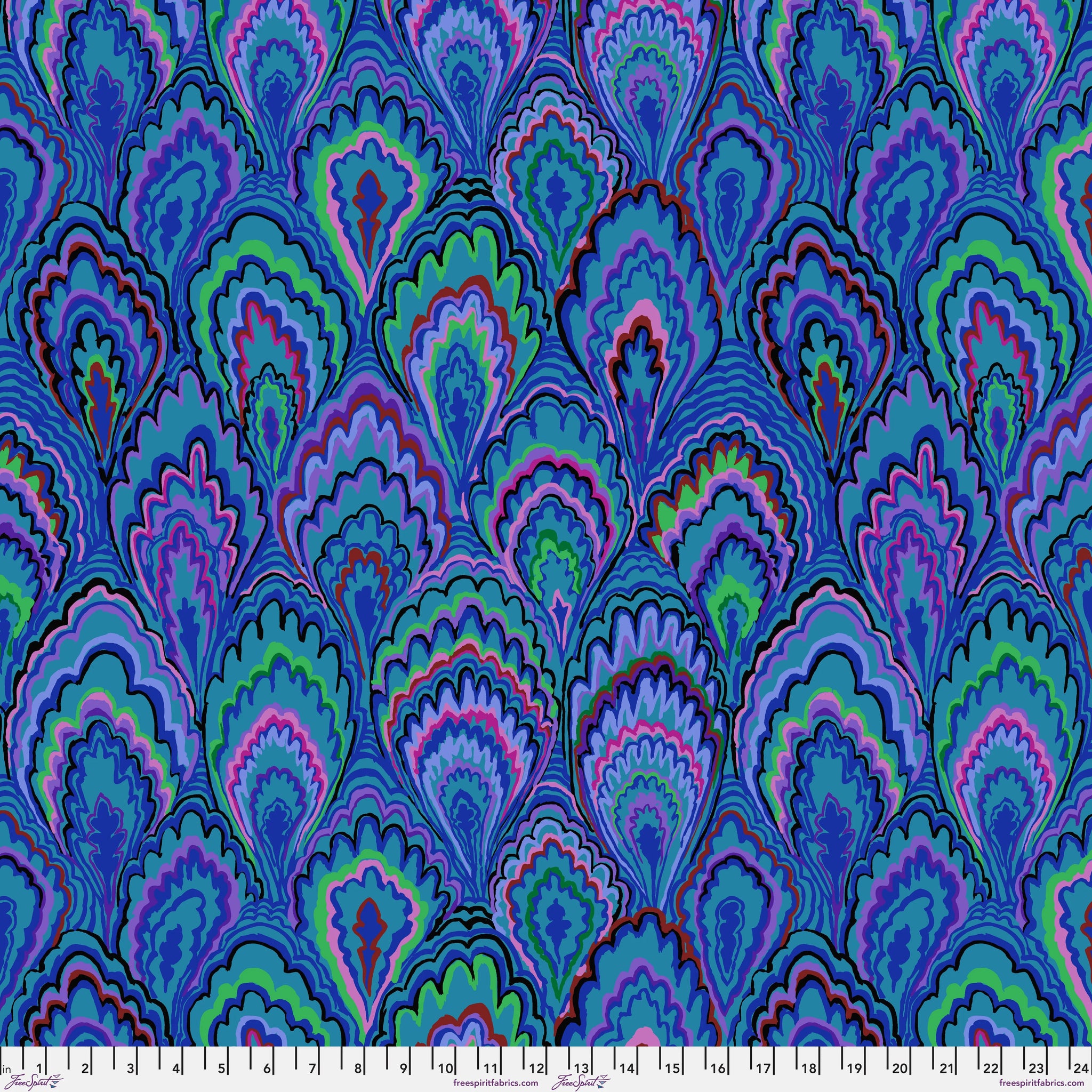 Marble Scallops in Blue by Kaffe Fassett for Free Spirit