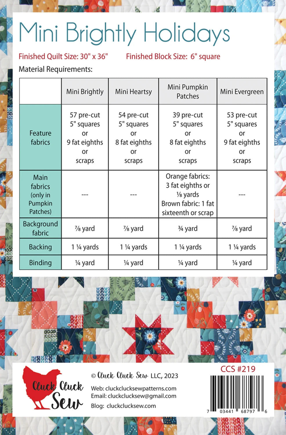 Mini Brightly Holidays by Cluck Cluck Sew