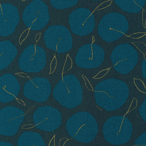 Apples in Navy from Orchard Run by Anna Graham for Robert Kaufman Fabrics