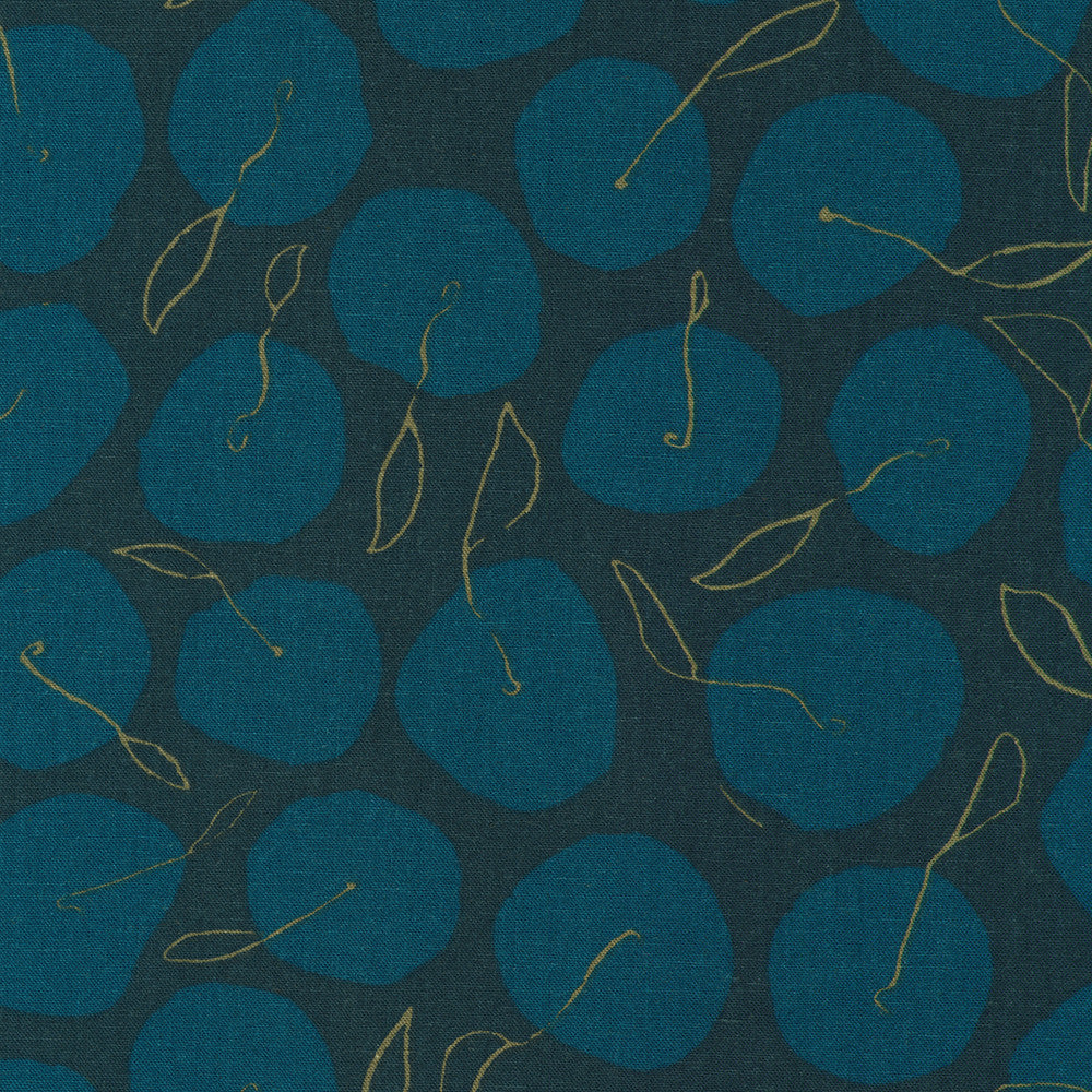 Apples in Navy from Orchard Run by Anna Graham for Robert Kaufman Fabrics