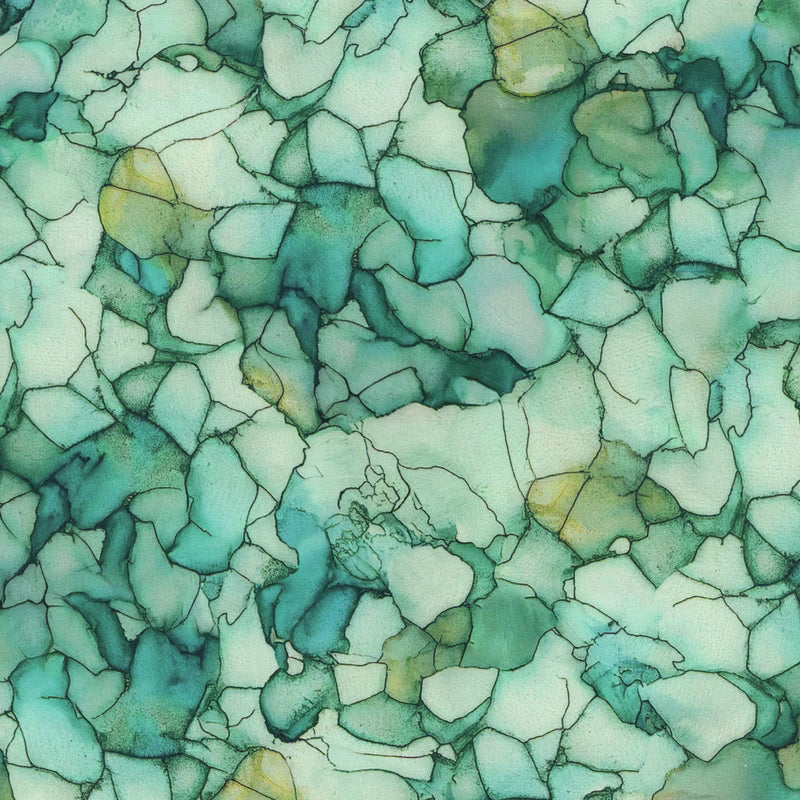 Petal Mosaic-Aqua- for Flight of Beauty for Camelot Fabrics