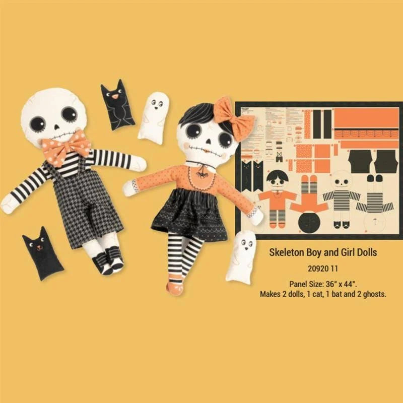 Fabric Moda Home Sweet Haunt Cut and Sew Skelly Doll Panel