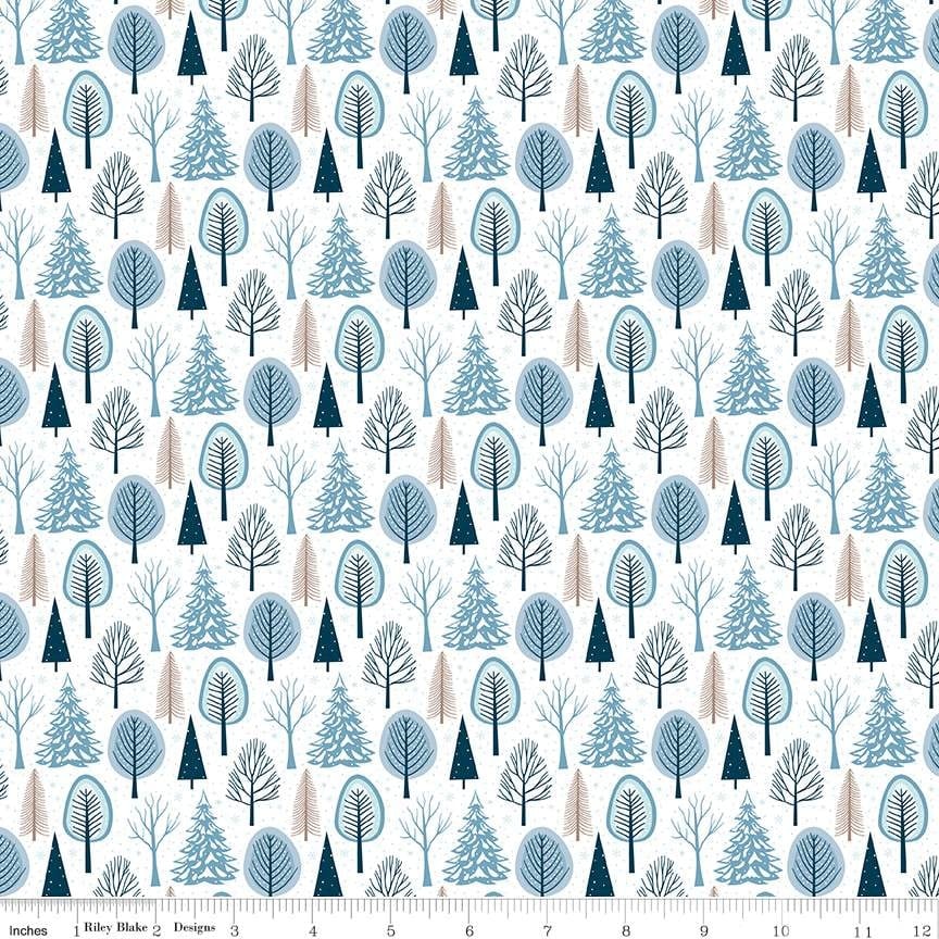 Trees in White from Winter Magic by Dani Mogstad for Riley Blake Designs