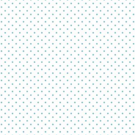 Swiss Dot Aqua on White, Designer Fabric, Riley Blake Designs, [variant_title] - Mad About Patchwork