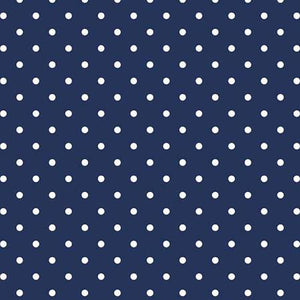 Swiss Dot White on Navy, Designer Fabric, Riley Blake Designs, [variant_title] - Mad About Patchwork