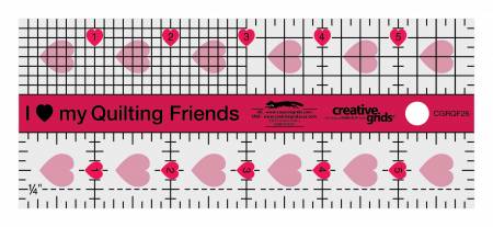 Creative Grids I Love My Quilt Friends Mini Quilt Ruler 2-1/2in x 6in, Ruler, creative grids, [variant_title] - Mad About Patchwork