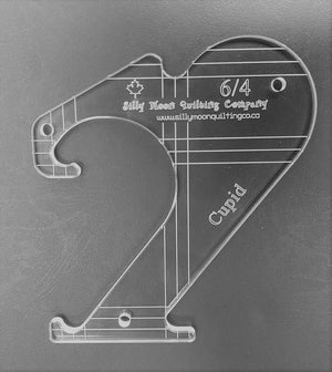 Cupid 6/4 - 1/4” or 1/8" Thick Clear Acrylic for Domestic Machine Quilting, Ruler, Silly Moon Quilt Rulers, [variant_title] - Mad About Patchwork