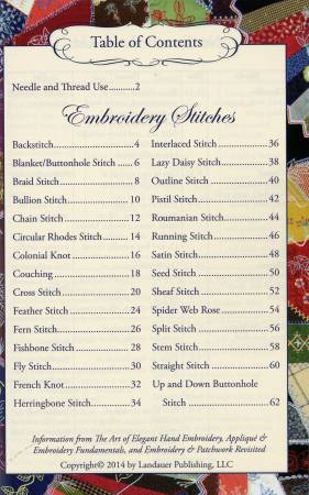 Hand Embroidery Stitches at-a-glance - Softcover, Pattern Book, Leisure Arts, [variant_title] - Mad About Patchwork