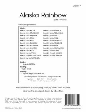 Alaska Rainbow Pattern by Laundry Basket Quilts