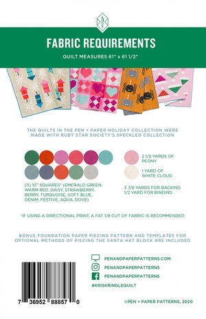 Pen + Paper Patterns — Kris Kringle Quilt, Pattern, Pen + Paper, [variant_title] - Mad About Patchwork