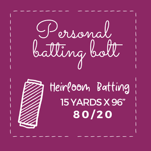 Hobbs Heirloom - 80/20 Personal Bolt Batting - 15 Yards
