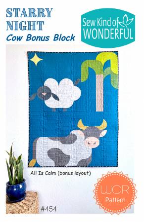 Starry Night Cow Bonus Block by Heather Robinson for Sew Kind of Wonderful, Pattern, Sew Kind of Wonderful, [variant_title] - Mad About Patchwork