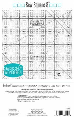 Sew Square 8 inch - Sew Kind of Wonderful, Ruler, Sew Kind of Wonderful, [variant_title] - Mad About Patchwork