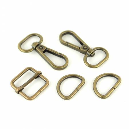 3/4" Sallie Tomato Basic Hardware Kit, Hardware, Sallie Tomato, Antique Brass - Mad About Patchwork