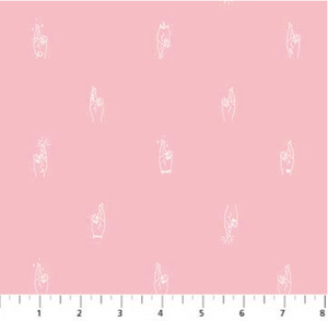 Lucky Charms - Crossed Fingers in Soft Pink for Figo Fabrics, Designer Fabric, FIGO, [variant_title] - Mad About Patchwork