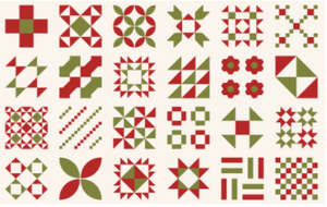 Red Barn Christmas - Small Quilt Block PANEL by Sweetwater for Moda Fabrics