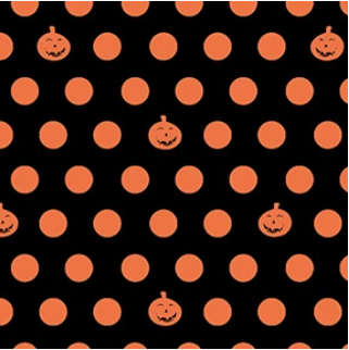 Retro Halloween - Orange Dots on Blacks