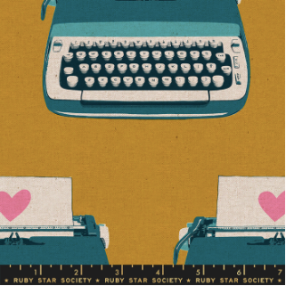 Darlings 2 - Typewriters in Cactus LINEN by Ruby Star Society