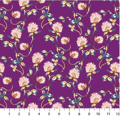 Forage - Purple Clover RAYON by Sarah Gordon for Figo Fabrics