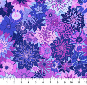 Hapiness - Purple FLoral RAYON by Sarah Gordon for Figo Fabrics