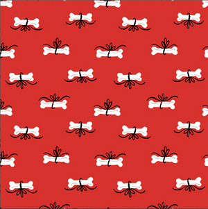 Furry and Bright - Bones in Red from Andover Fabrics