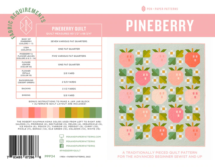 Pineberry Pattern and Quilt Kit