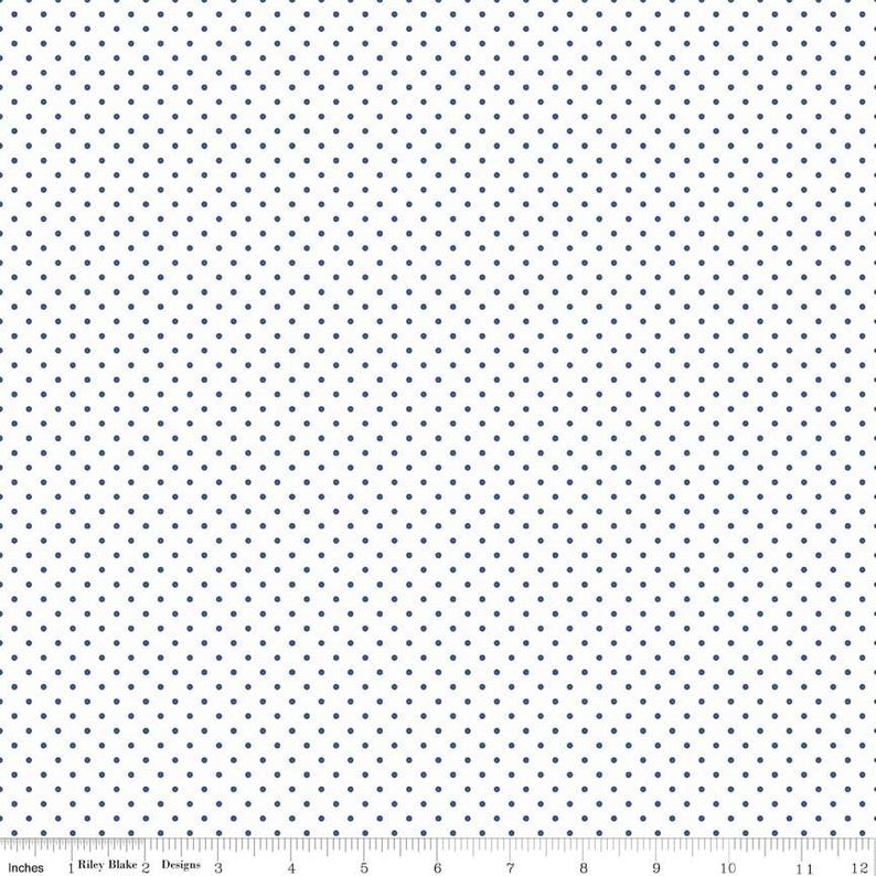 Swiss Dot Denim on White, Designer Fabric, Riley Blake Designs, [variant_title] - Mad About Patchwork
