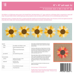 Sunflower English Paper Piecing Patter and templates - Violet Craft