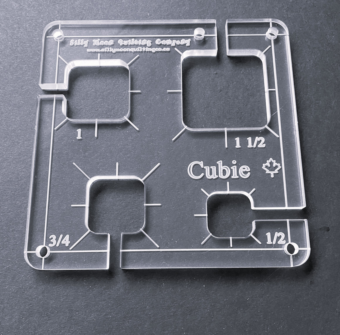 Cubie Thick Clear Acrylic Ruler for Domestic Machine Quilting
