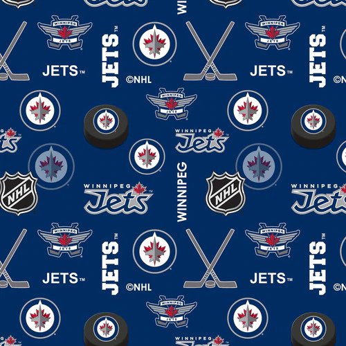 Winnipeg Jets NHL Licenced Fabric - Flannelette, Designer Fabric, Windam, [variant_title] - Mad About Patchwork