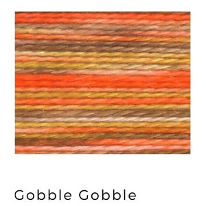 Gobble Gobble- Acorn Threads by Trailhead Yarns - 20 yds of 8 weight hand-dyed thread