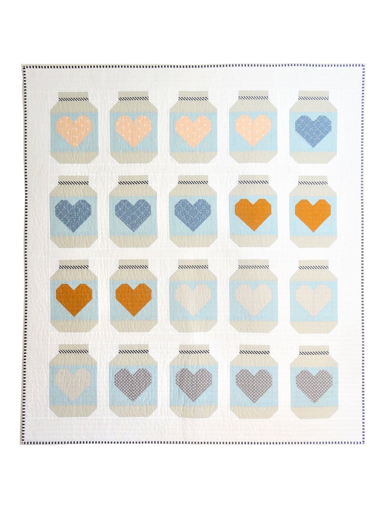 FARMHOUSE MASON JARS_Quilt pattern , throw quilt, table runner - by Satomi Quilts, Pattern, Satomi Quilts, [variant_title] - Mad About Patchwork