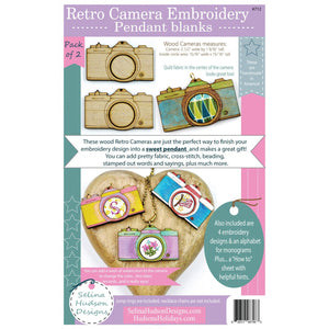 Retro camera embroidery pendant or needle minder kit, Fun Stuff, Mad About Patchwork, [variant_title] - Mad About Patchwork